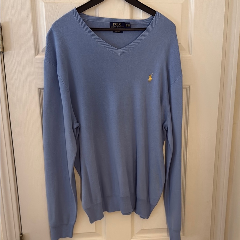Polo by Ralph Lauren Blue V-Neck Sweater